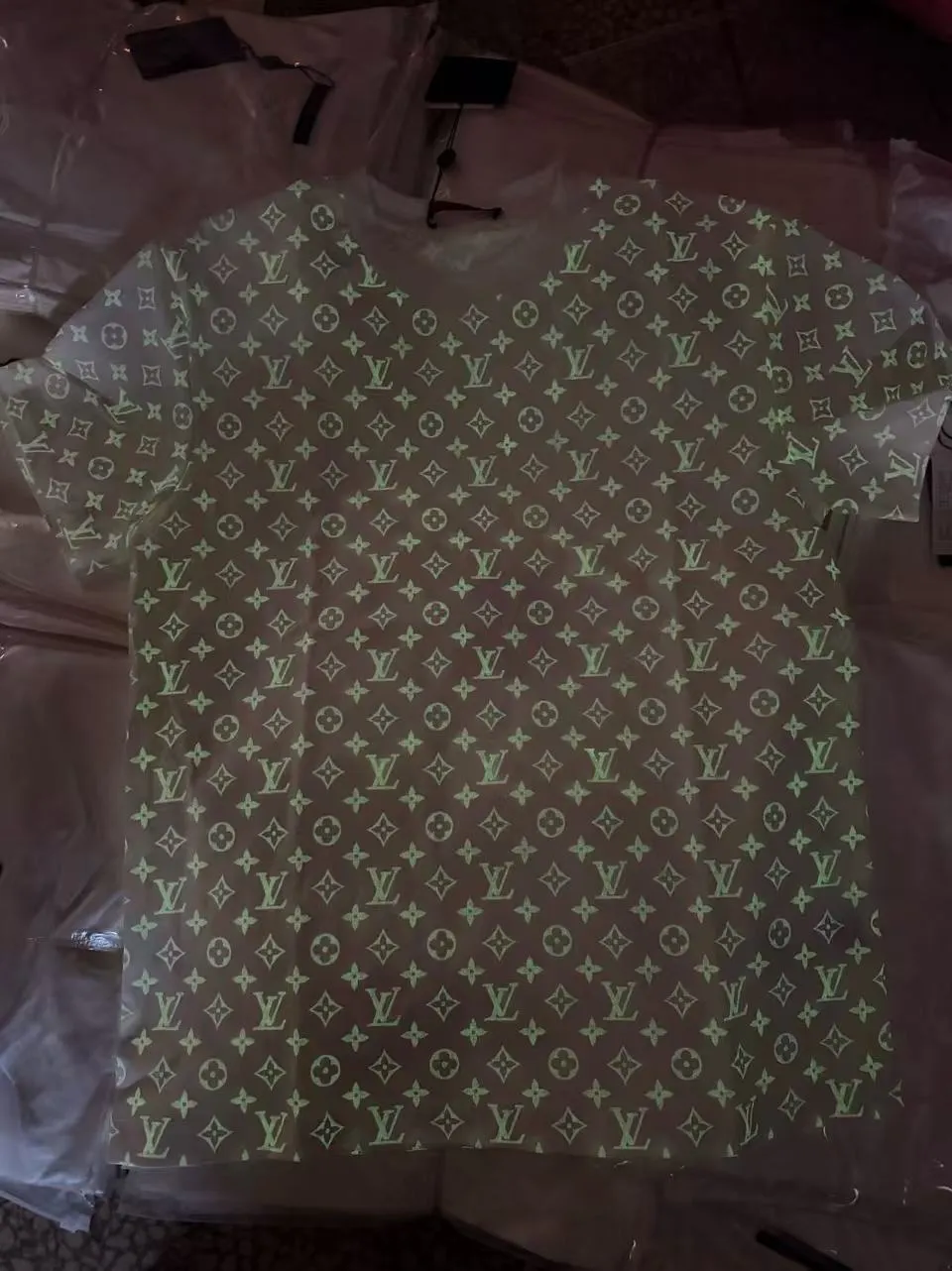 Louis Vuitton/Louis Vuitton 26ss presbyopia luminous logo short sleeves